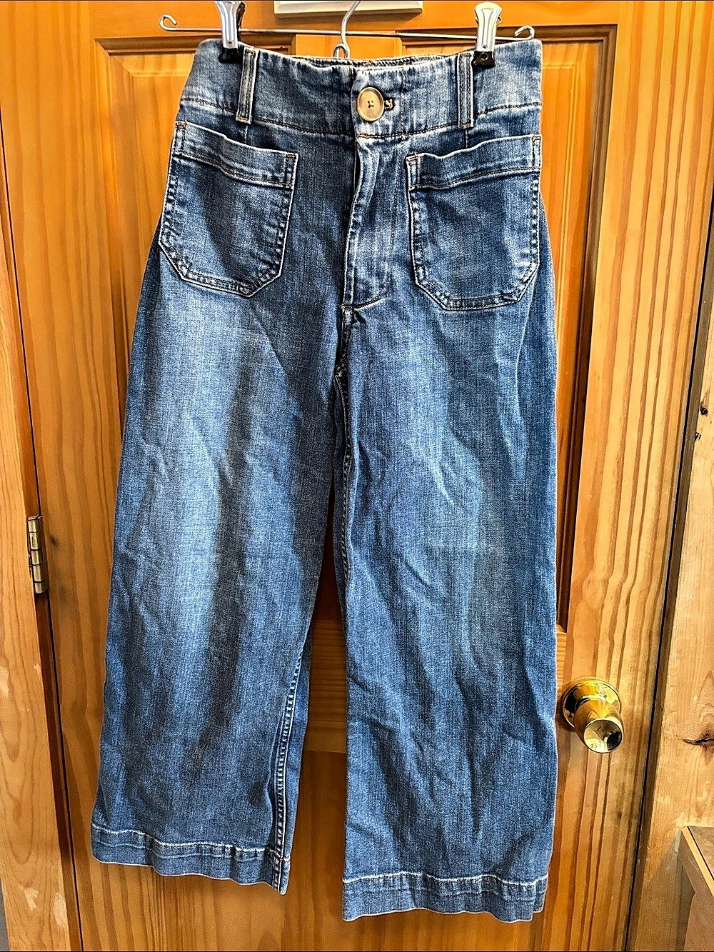 Maeve Wide Leg High Rise Jeans Waist 24 Blue